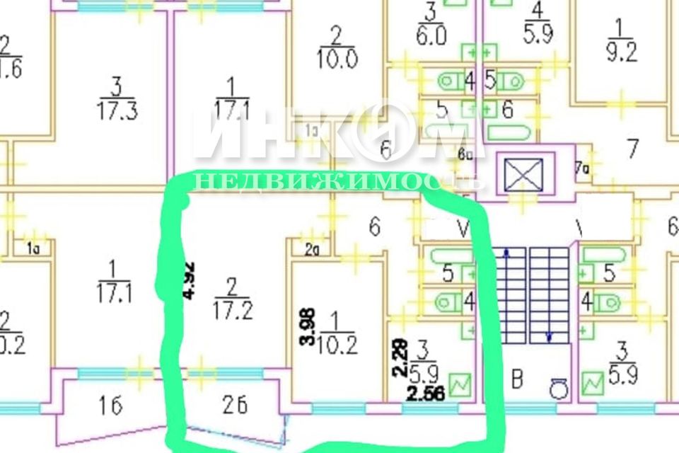 Продаётся 2-комнатная квартира, 42.8 м²