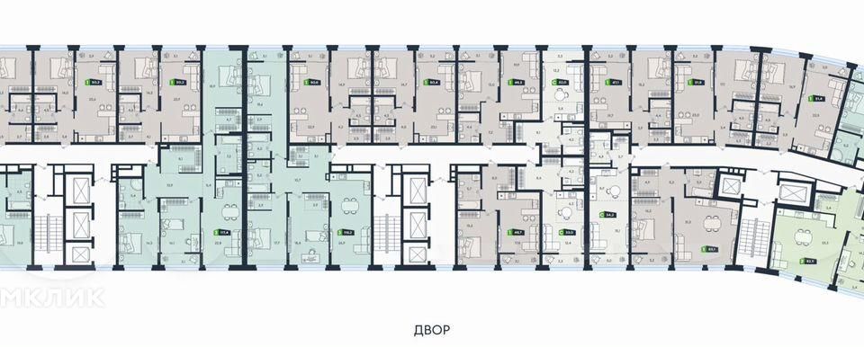Продаётся 1-комнатная квартира, 51.4 м²
