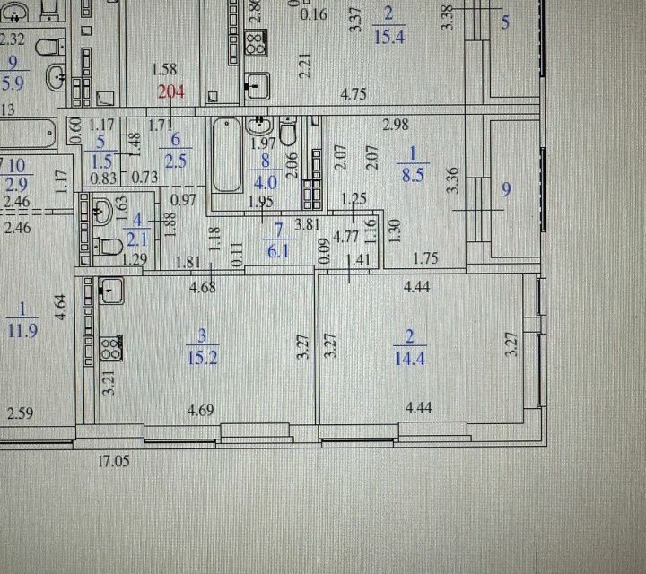 Продаётся 2-комнатная квартира, 54.4 м²