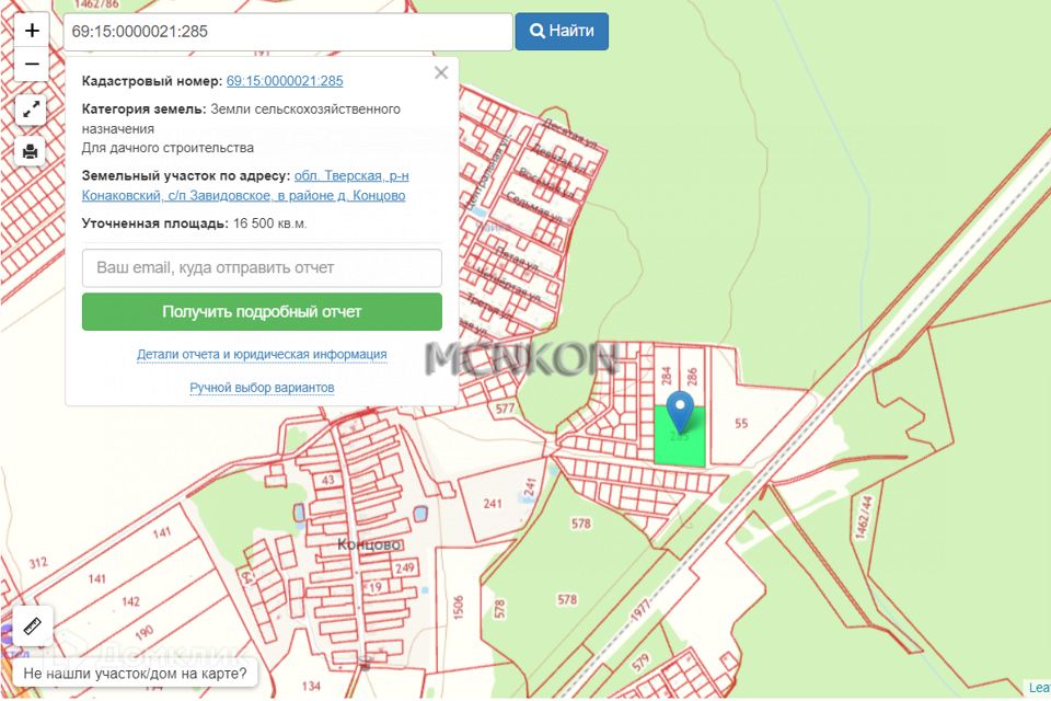 Кадастровая карта конаковского района тверской области