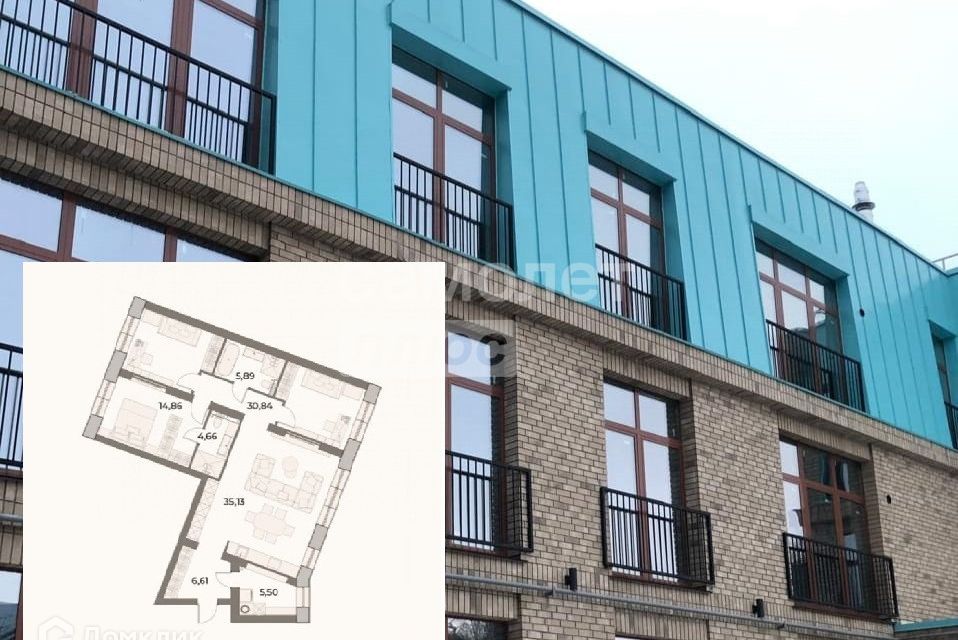 Продаётся 3-комнатная квартира, 103.5 м²