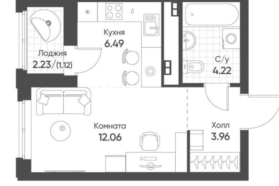 Продаётся студия, 27.85 м²