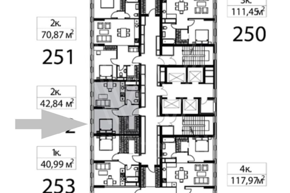 Продаётся 2-комнатная квартира, 43 м²