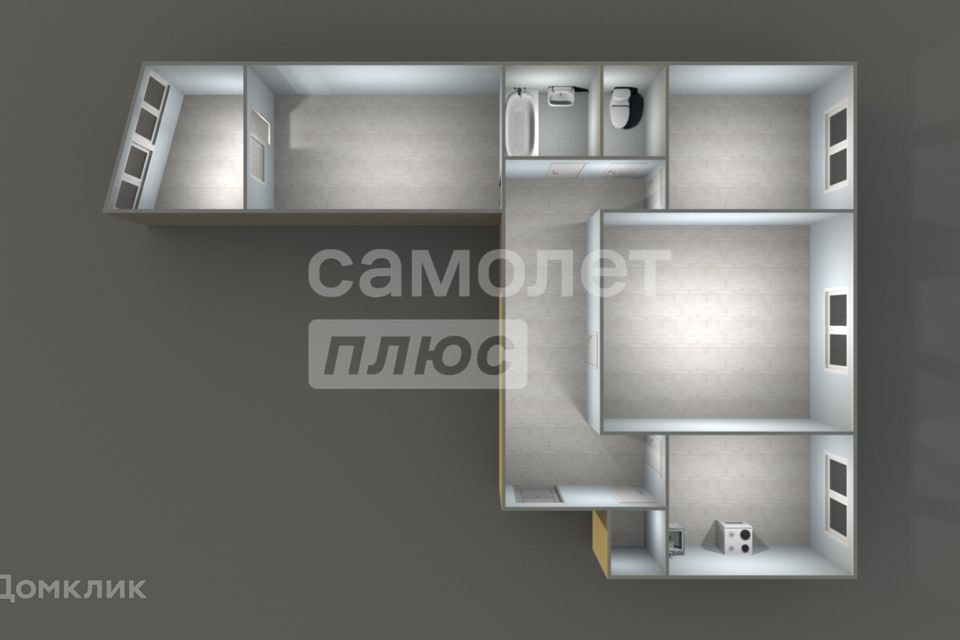Продаётся 3-комнатная квартира, 60.8 м²