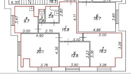 Продаётся 3-комнатная квартира, 82 м²