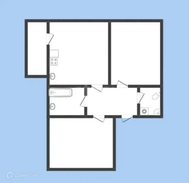 Продаётся 2-комнатная квартира, 53.5 м²