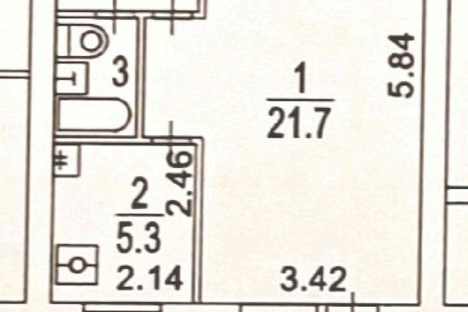 Продаётся 1-комнатная квартира, 32 м²