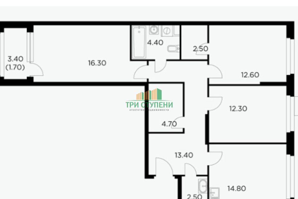 Продаётся 3-комнатная квартира, 85.2 м²