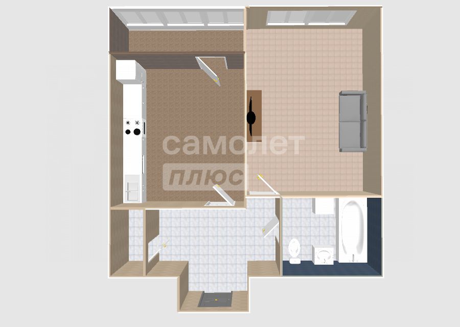 Продаётся 1-комнатная квартира, 38.3 м²