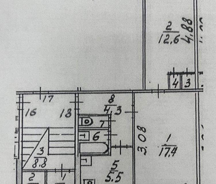 Продаётся 2-комнатная квартира, 43.7 м²