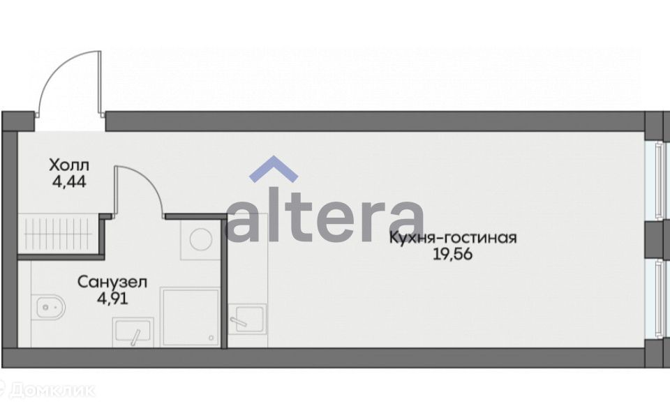 Продаётся студия, 28.43 м²