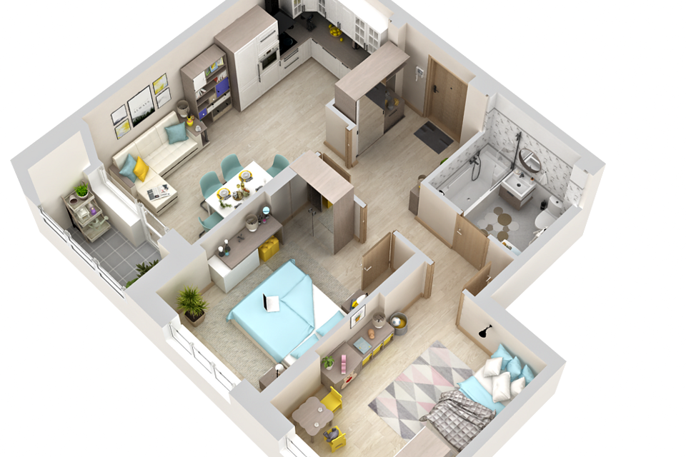 Продаётся 2-комнатная квартира, 57.5 м²