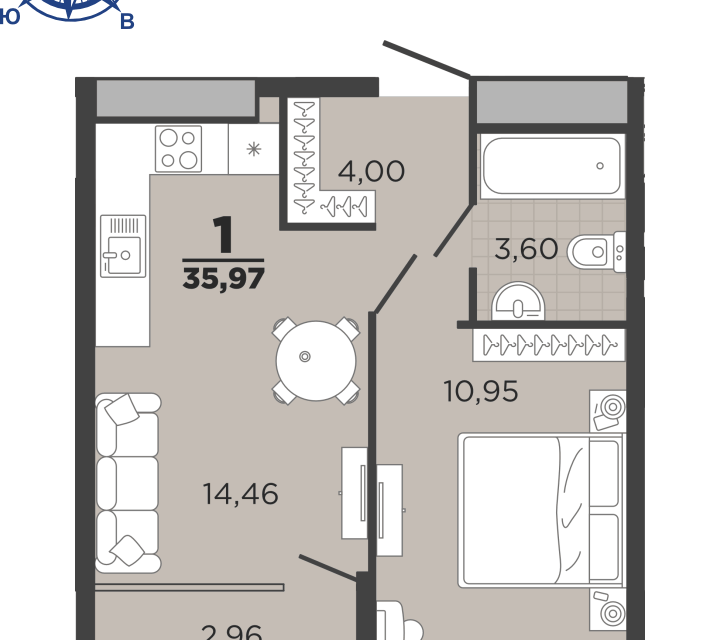 Купить 1-комнатную квартиру 37 м² по адресу Рязань, Театральный район, жилой дом