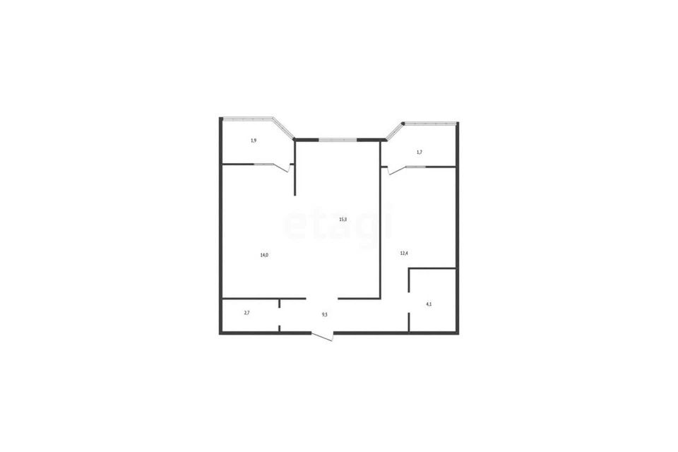 Продаётся 2-комнатная квартира, 56.8 м²