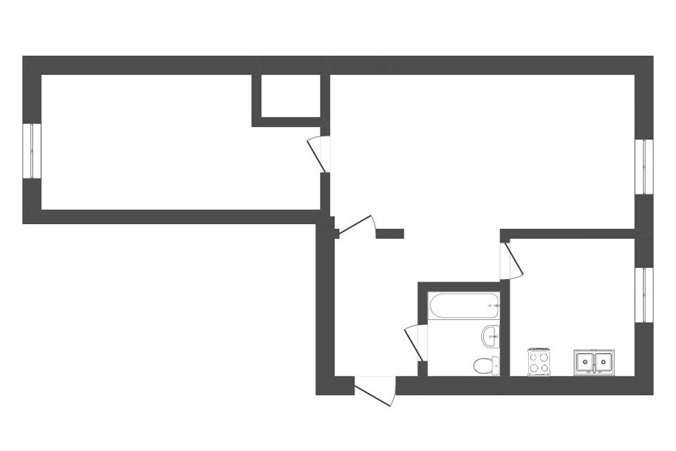 Продаётся 2-комнатная квартира, 42 м²