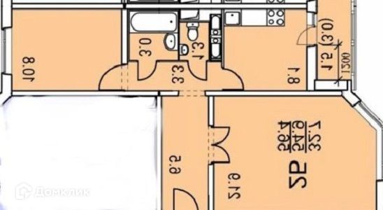 Продаётся 2-комнатная квартира, 54.9 м²