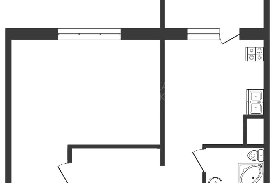 Продаётся 1-комнатная квартира, 43 м²