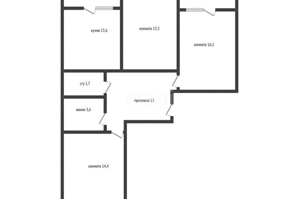 Продаётся 3-комнатная квартира, 78.8 м²