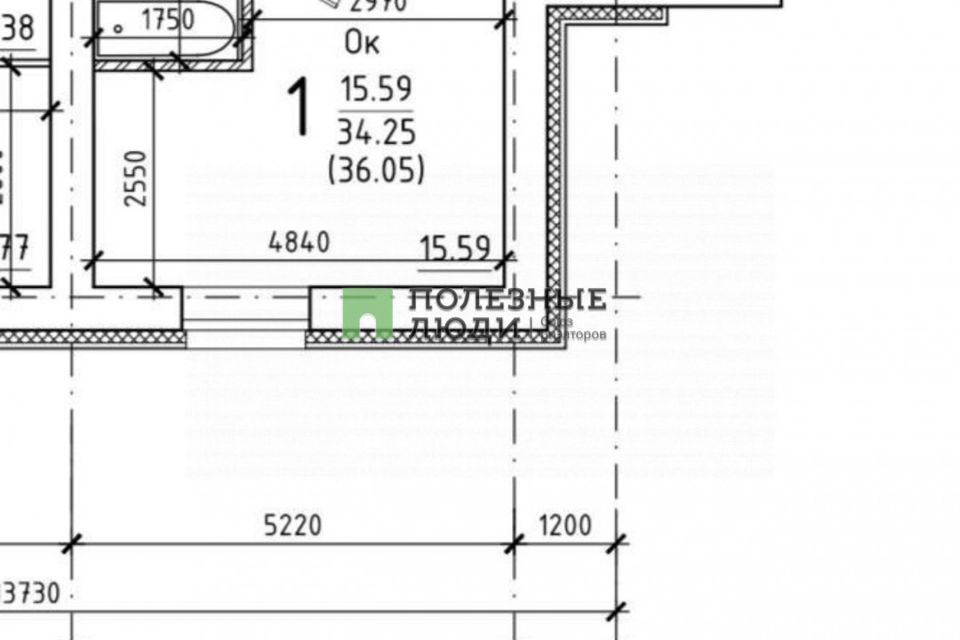 Продаётся 1-комнатная квартира, 38 м²