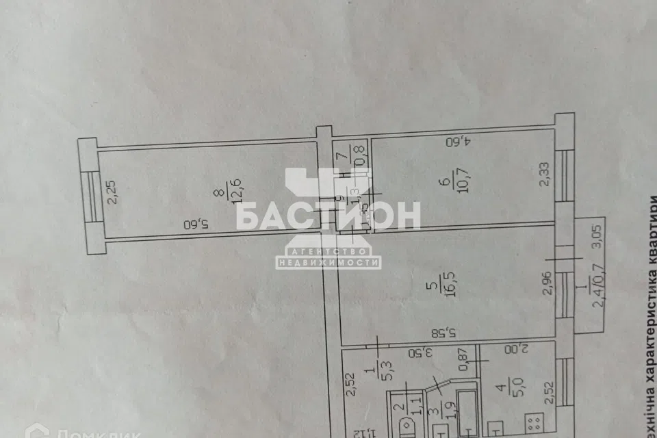 Продаётся 3-комнатная квартира, 55.9 м²