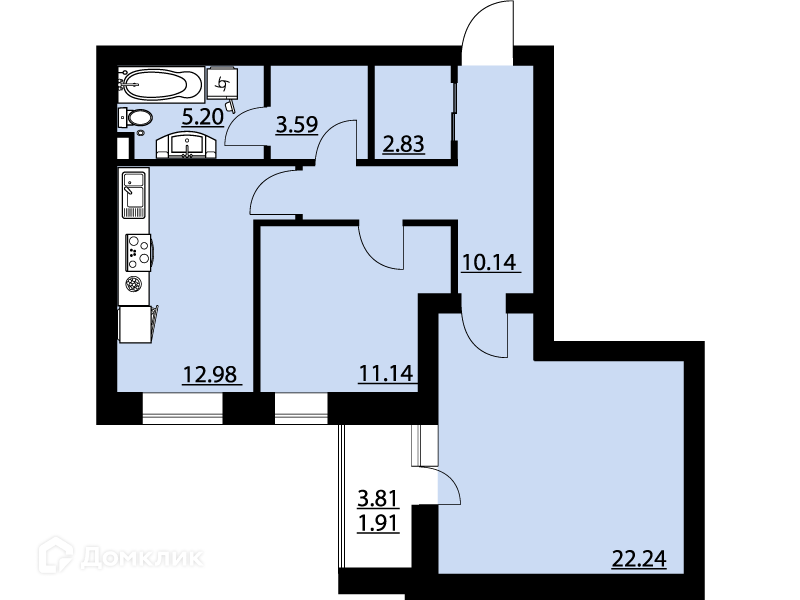 Продаётся студия, 70.03 м²