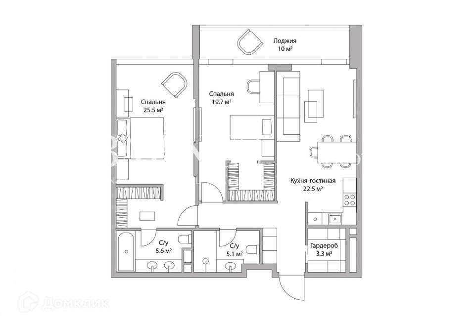 Продаётся 3-комнатная квартира, 95.5 м²