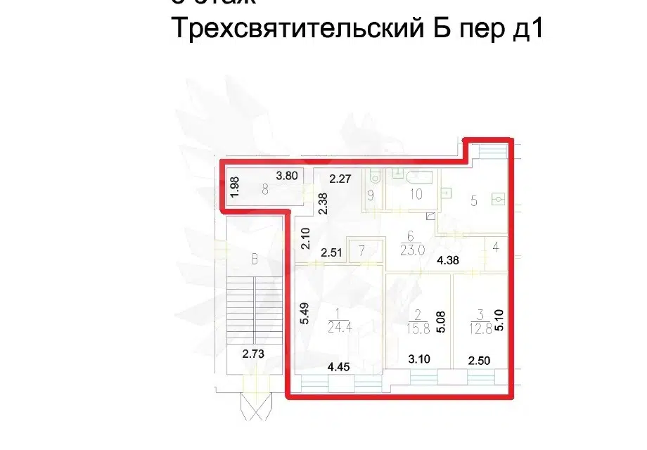 Продаётся 3-комнатная квартира, 105 м²
