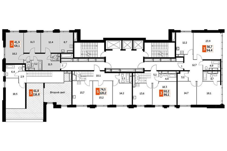 Продаётся 3-комнатная квартира, 68.4 м²