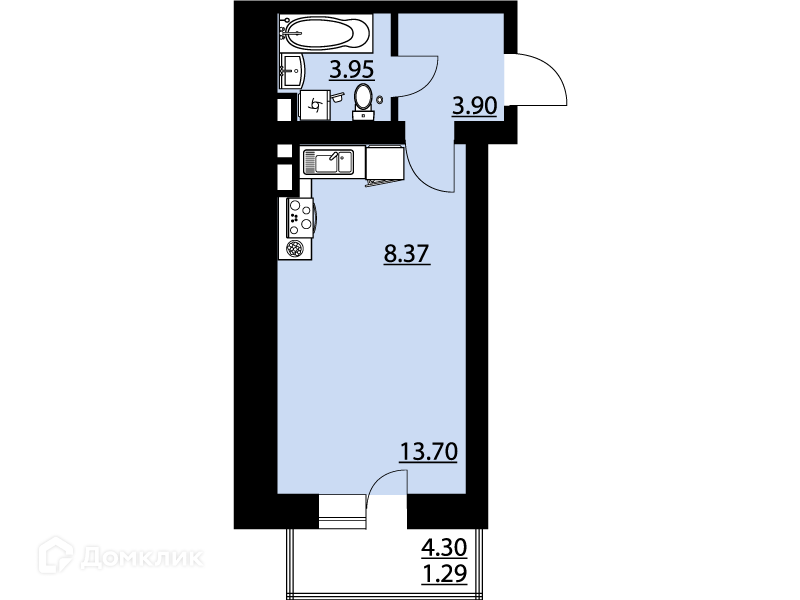 Продаётся студия, 31.21 м²