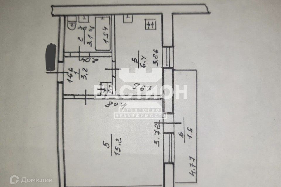 Продаётся 1-комнатная квартира, 28 м²