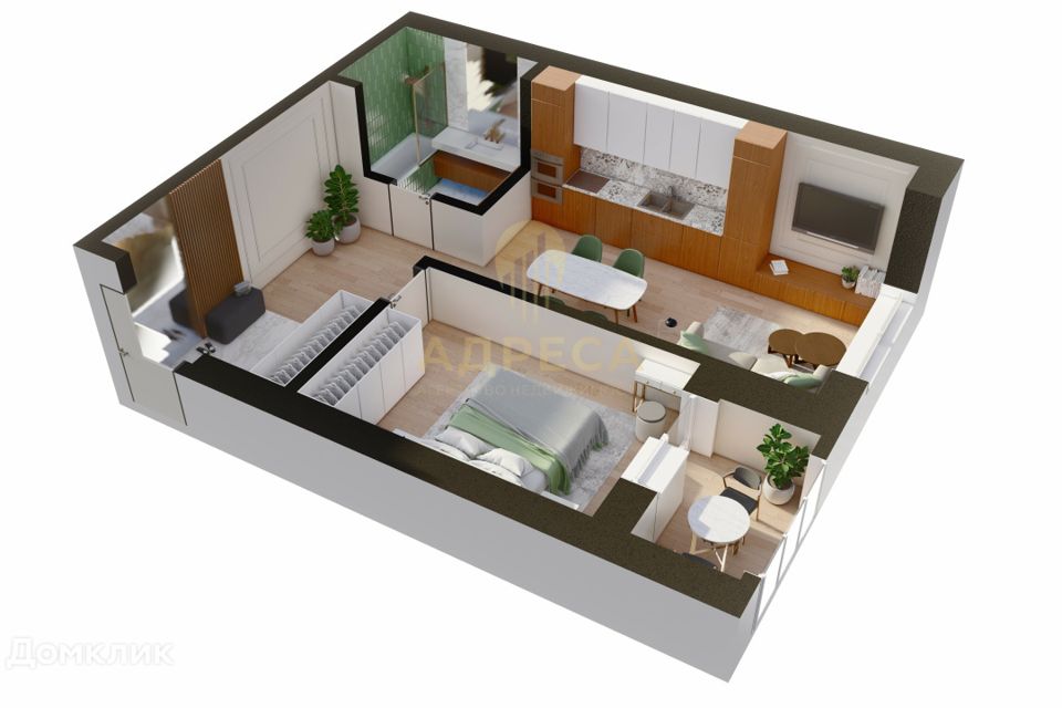 Продаётся 2-комнатная квартира, 52.37 м²