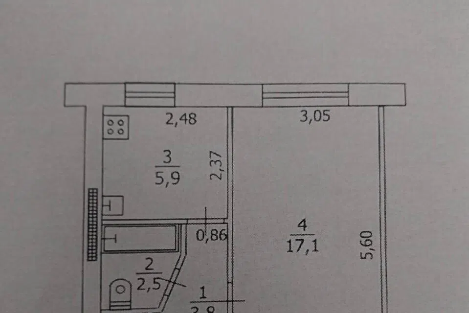 Продаётся 1-комнатная квартира, 29.3 м²