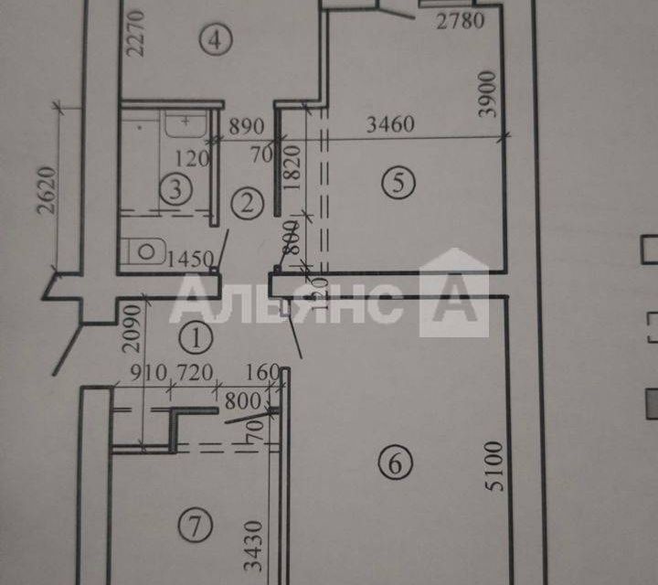 Продаётся 3-комнатная квартира, 55.8 м²