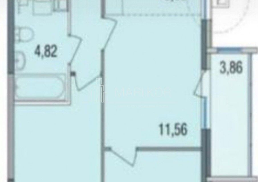 Продаётся 3-комнатная квартира, 51.7 м²