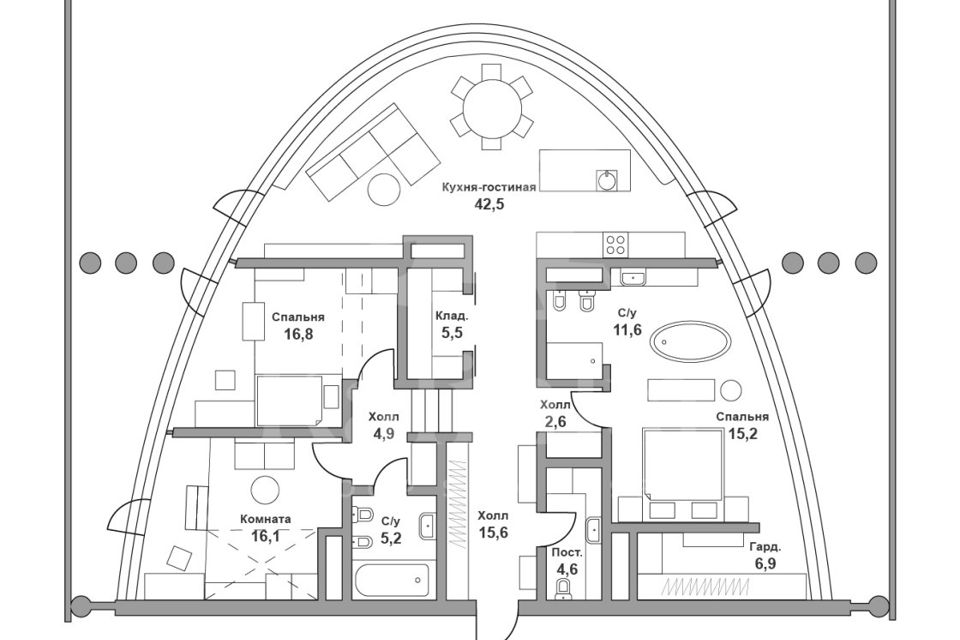 Продаётся 4-комнатная квартира, 143.3 м²