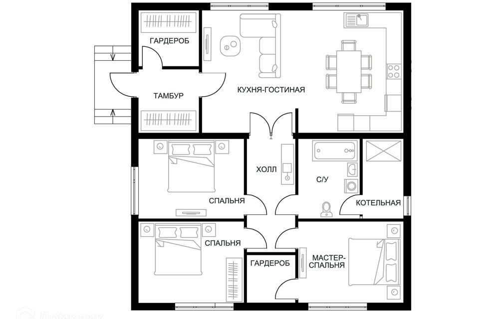 Продаётся 1-этажный дом, 130 м²