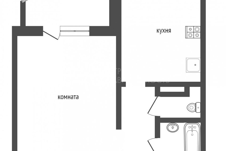 Продаётся 1-комнатная квартира, 38 м²