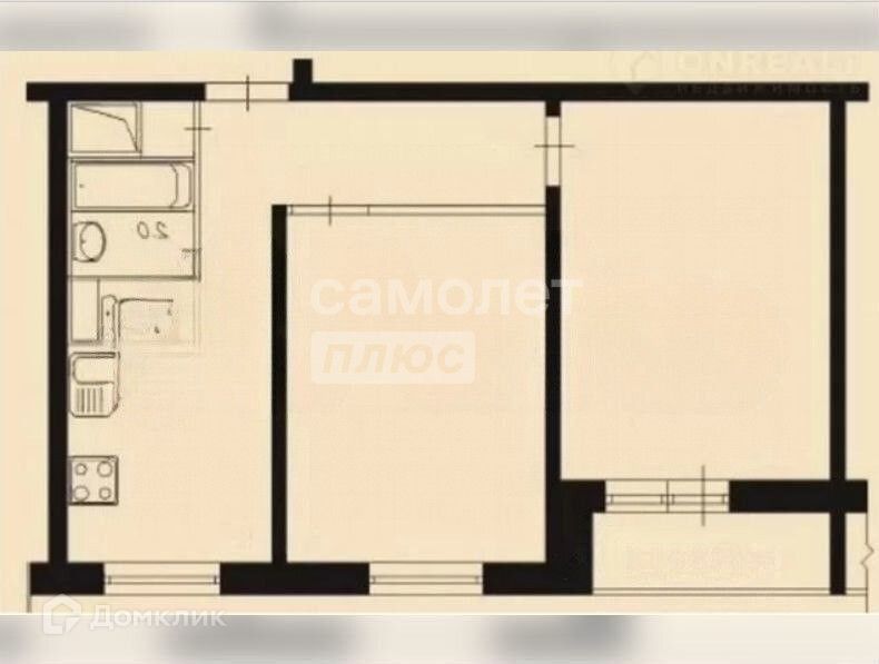 Продаётся 2-комнатная квартира, 46.1 м²