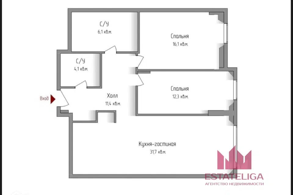 Продаётся 3-комнатная квартира, 84.2 м²