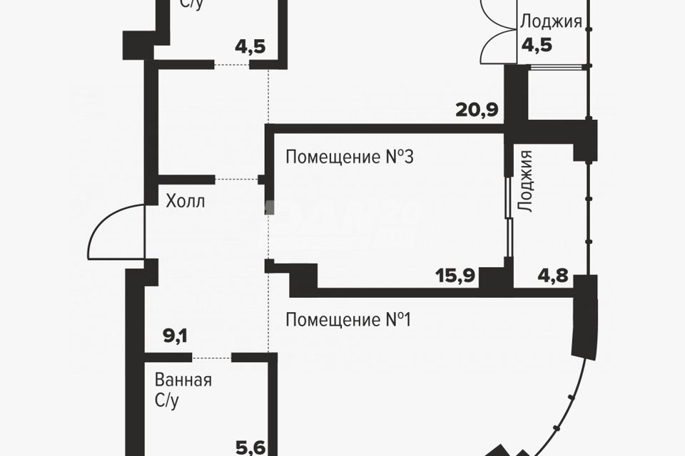 Продаётся 2-комнатная квартира, 84.2 м²