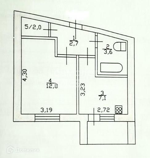 Продаётся 1-комнатная квартира, 28.2 м²