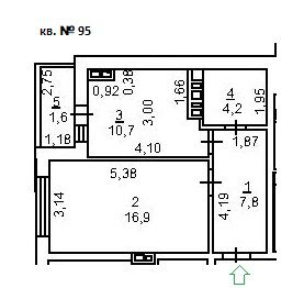 Продаётся 1-комнатная квартира, 41 м²