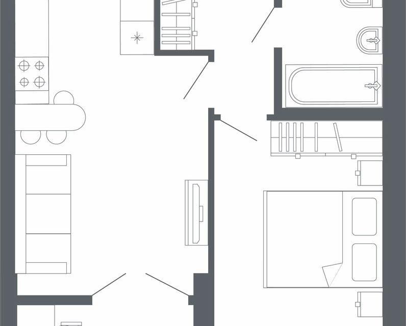 Продаётся 1-комнатная квартира, 42.2 м²