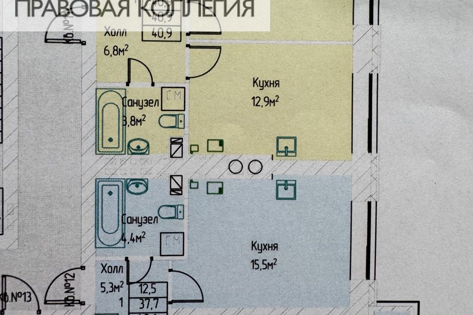 Продаётся 1-комнатная квартира, 40.9 м²