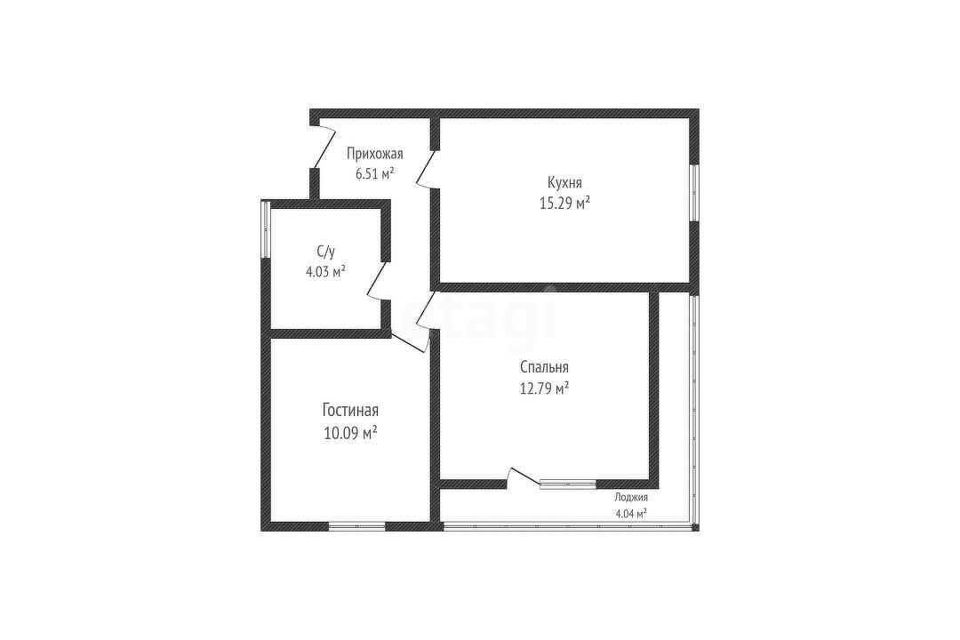 Продаётся 2-комнатная квартира, 49.7 м²