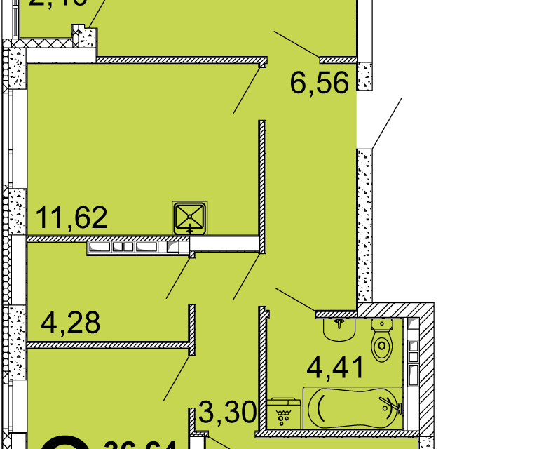 Продаётся 3-комнатная квартира, 69.2 м²