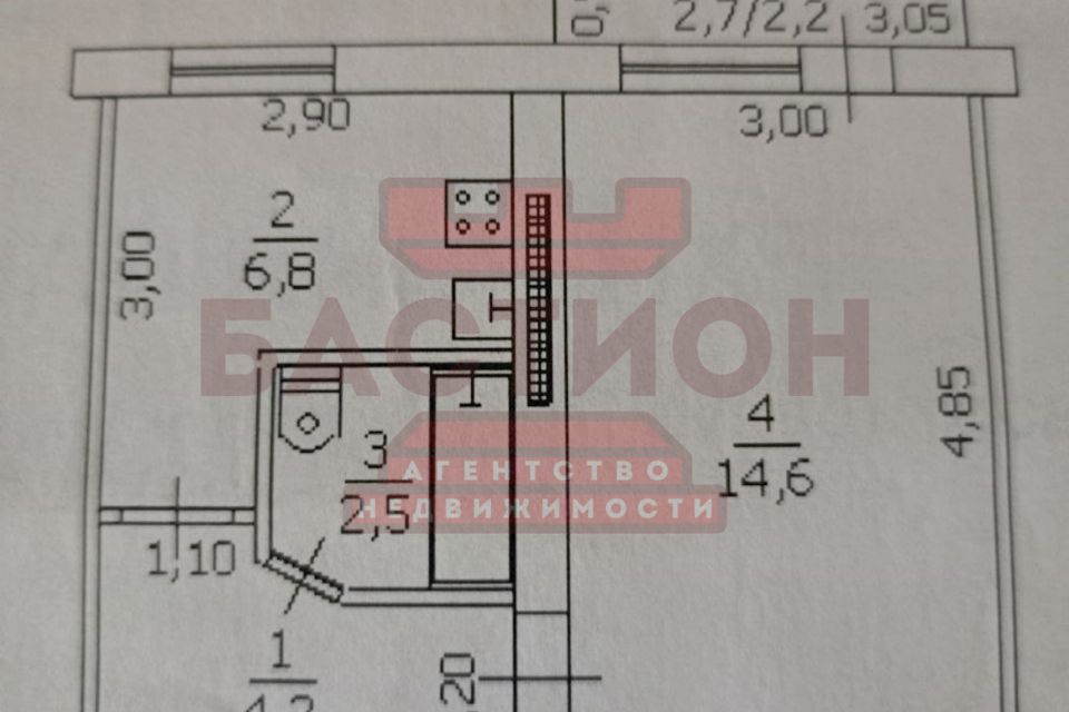 Продаётся 1-комнатная квартира, 30 м²
