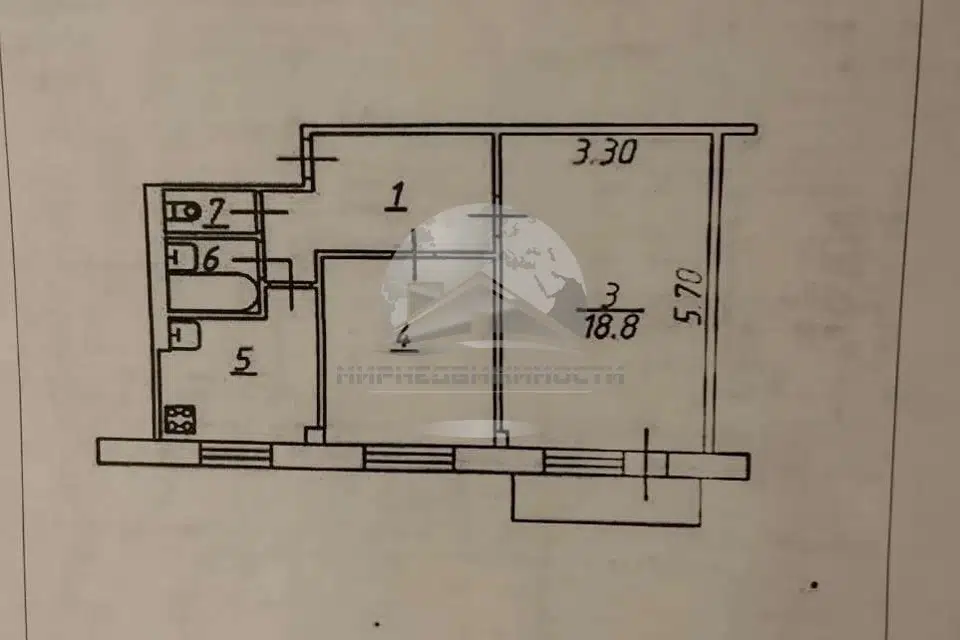Продаётся 2-комнатная квартира, 45.9 м²