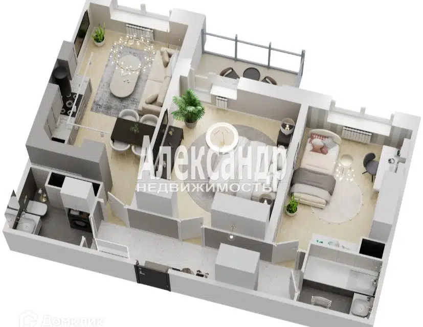 Продаётся 2-комнатная квартира, 61.8 м²