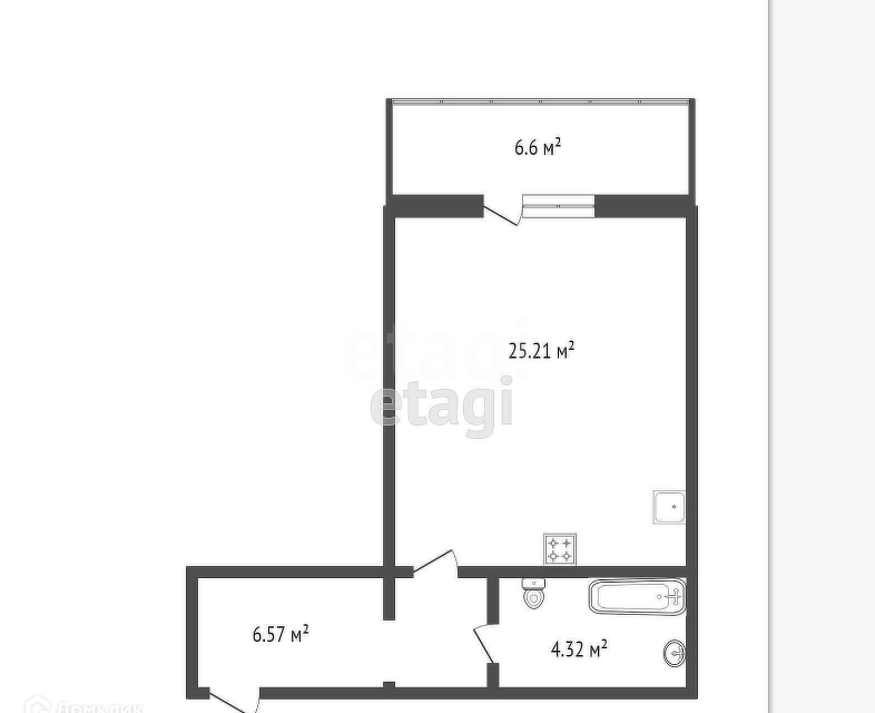 Продаётся студия, 36 м²
